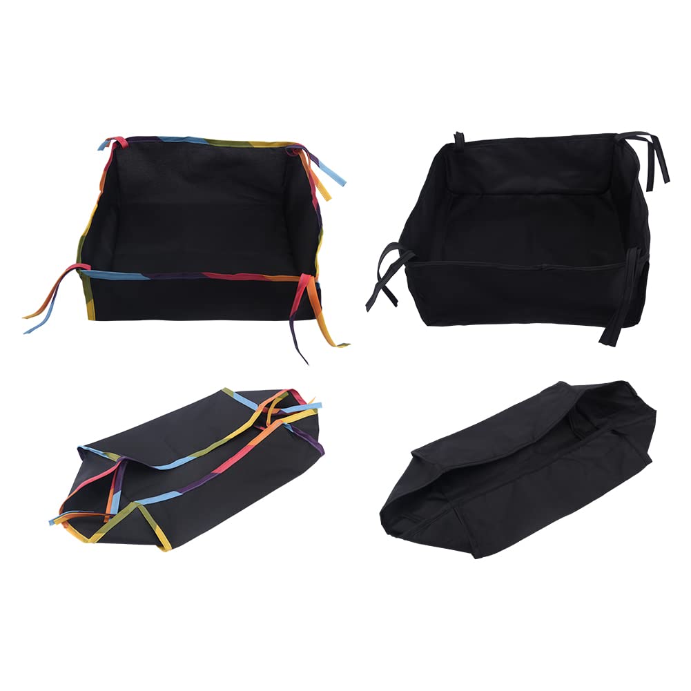Cestino inferiore per passeggino per bambini, borsa portaoggetti con corde in tessuto Oxford universale di grande capacità per accessori (nero)(nero)
