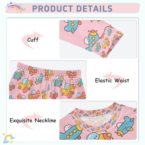 senya Cute Cartoon Airplane Pajamas Set Long Sleeve Soft Cotton Sleepwear 2 Piece4