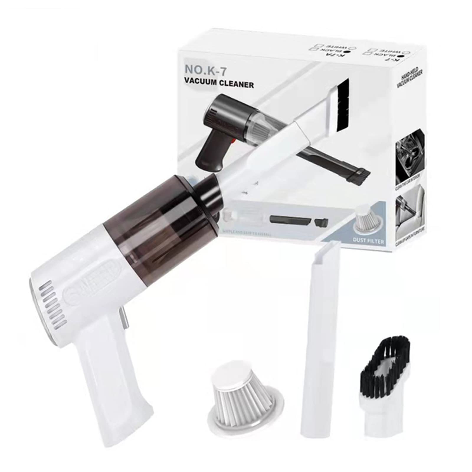 Aspirador de Mano inalámbrico para Coche 9000PA, Potente, portátil, Limpieza con succión automática, Accesorios de Limpieza inalámbricos Inteligentes para el Interior del Coche, hogar, ofici