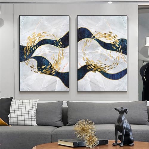 Tableau marbre nordique poisson doré idéal pour la chambre