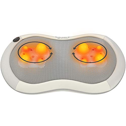 Coby Shiatsu Massage Pillow With Heat | Deep Tissue Kneading Therapeutic Cushion Pad For Back, Neck, Shoulders & Full Body Pain Relief | Rolling Balls & Adjustable Chair Strap For Home, Office & Auto #TOP2