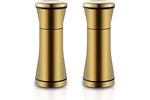 Gold Salt And Pepper Grinder Set: Kyraton Gold Salt And Pepper Shakers, Titanium Plating