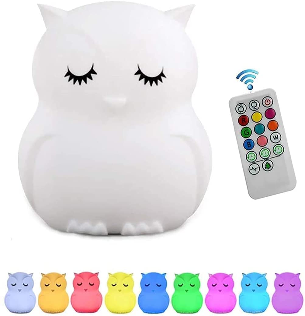 Tianhaixing Animal-Shaped Big Night Light for Children Adults Rechargeable LED Soft Silicone BPA Free Bedside Lamp Adjustable Brightness — view 7