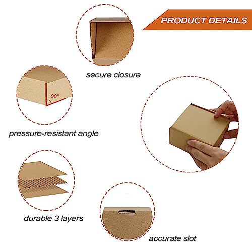 RLAVBL 25 Pack 102x102x51 mm (4x4x2 in) Shipping Boxes Small Brown Corrugated Cardboard Box for Packing Mailing - Image 4