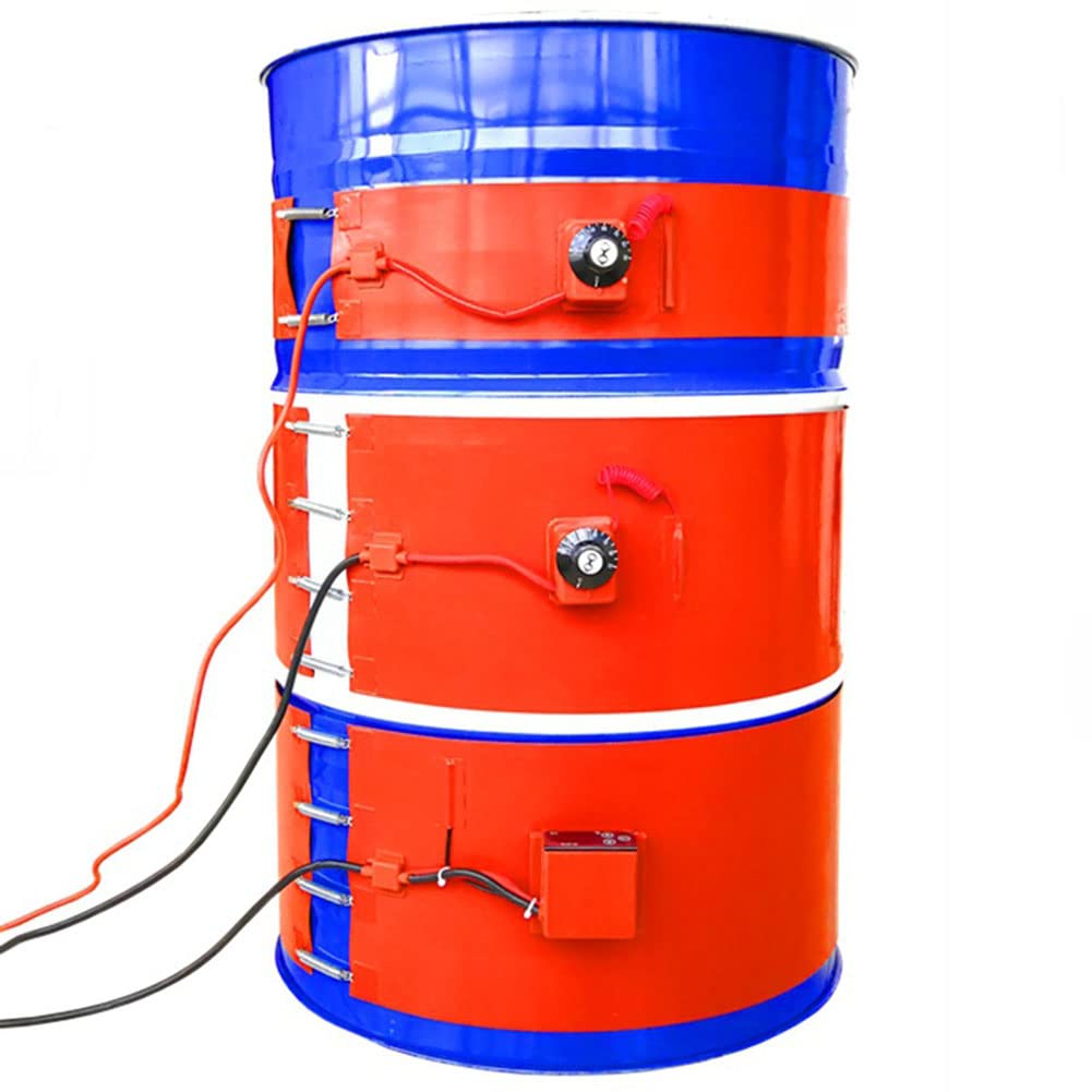 Silikonowy metalowy podgrzewacz do beczek olejowych, regulowany termostat podgrzewacza wiadra 53 galony/200 litrów Podgrzewacz taśmy bębnowej 240 V 1000 W lub element grzejny 2000 W