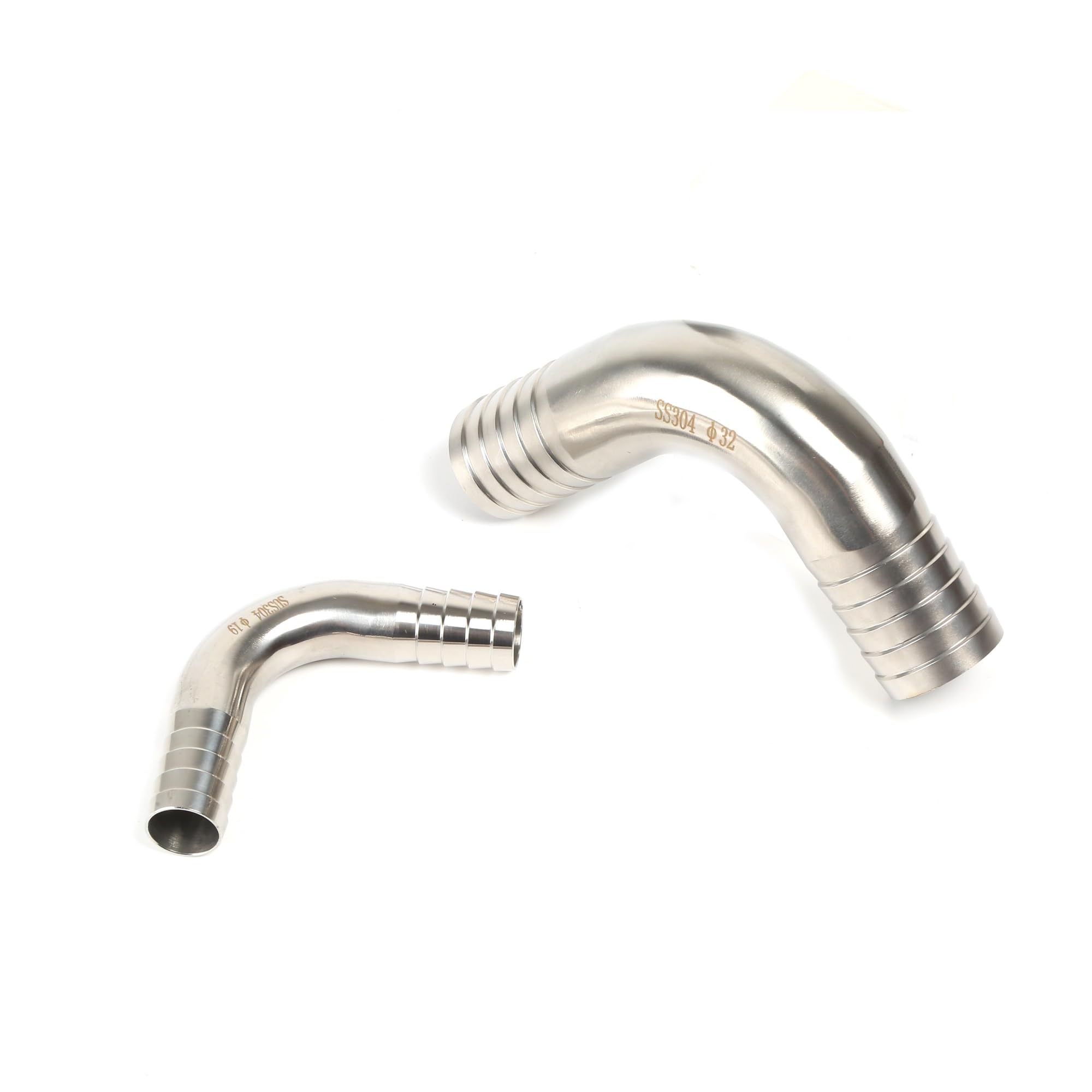SS304/SS316L Schlauchanschlussbögen 90-Grad-Bogen mit Schlauchadapter 12,7 MM-102 MM(OD45MM 217.2g)