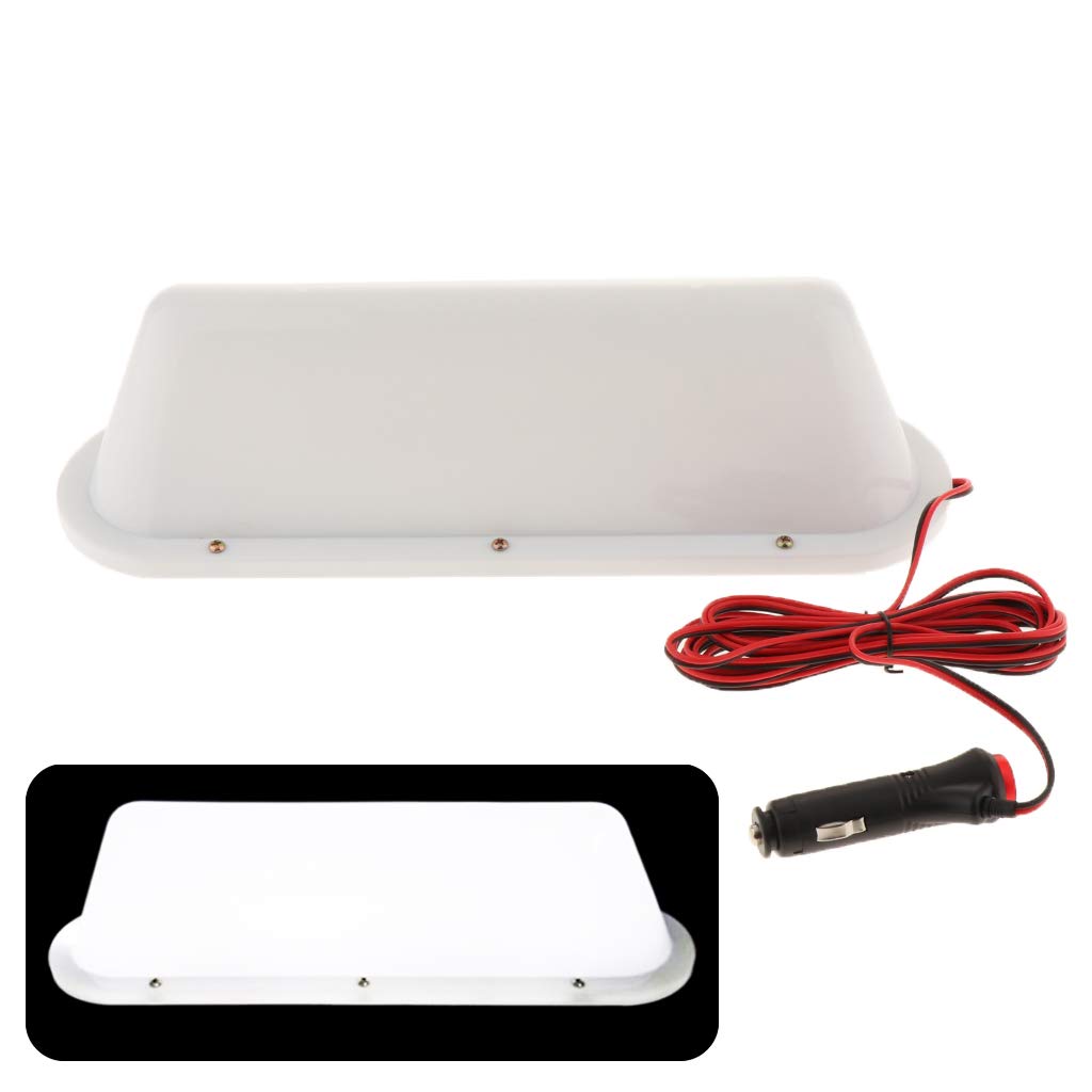 Taxi LED Sign Decor TAPE Car Taxi Cab Roof Top Sign Light Lamp Top Light Waterproof DIY with 3m Cigarette Lighter Power Cords 12V (White)