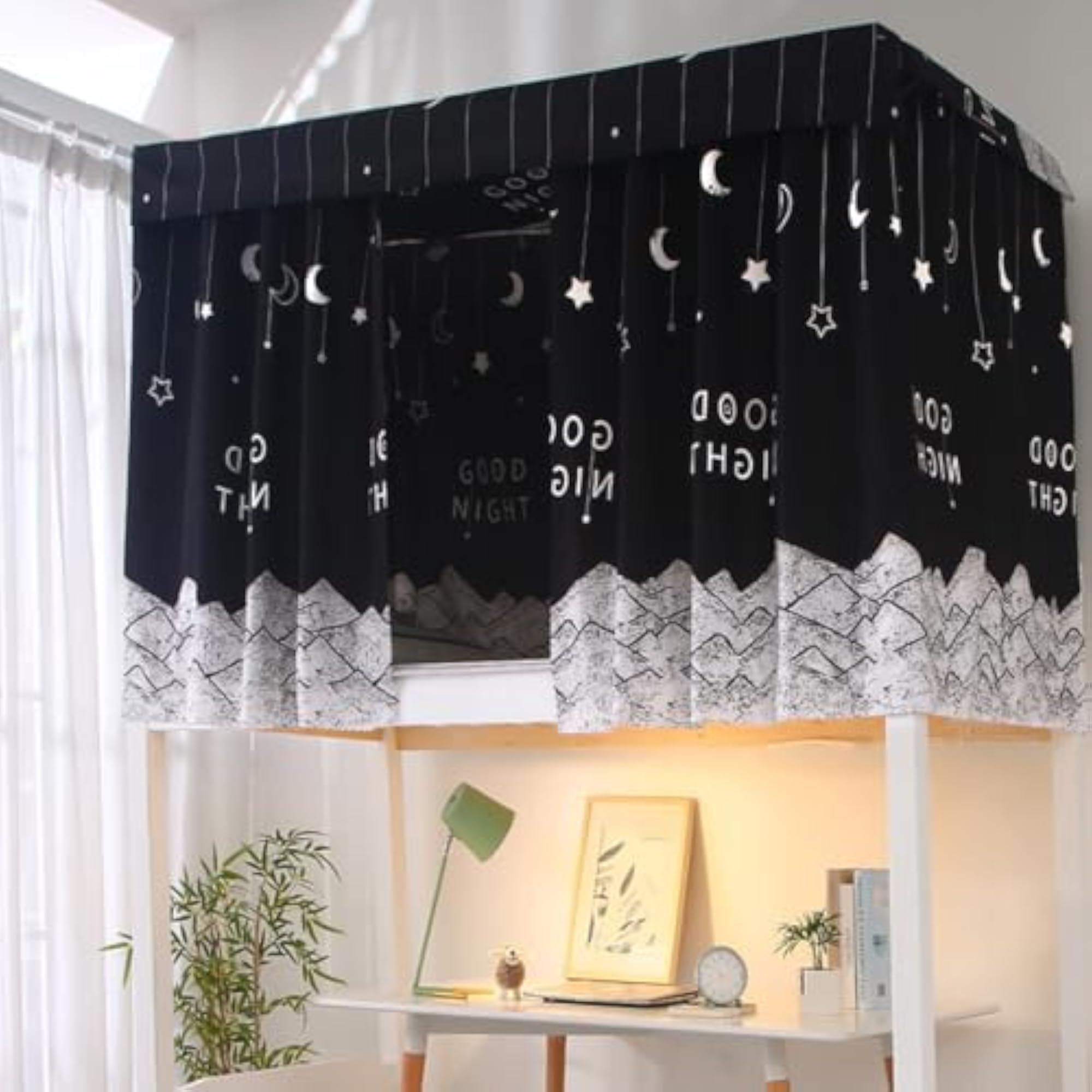 Dorm Bunk Bed Curtains, Privacy Shading Canopy Net
