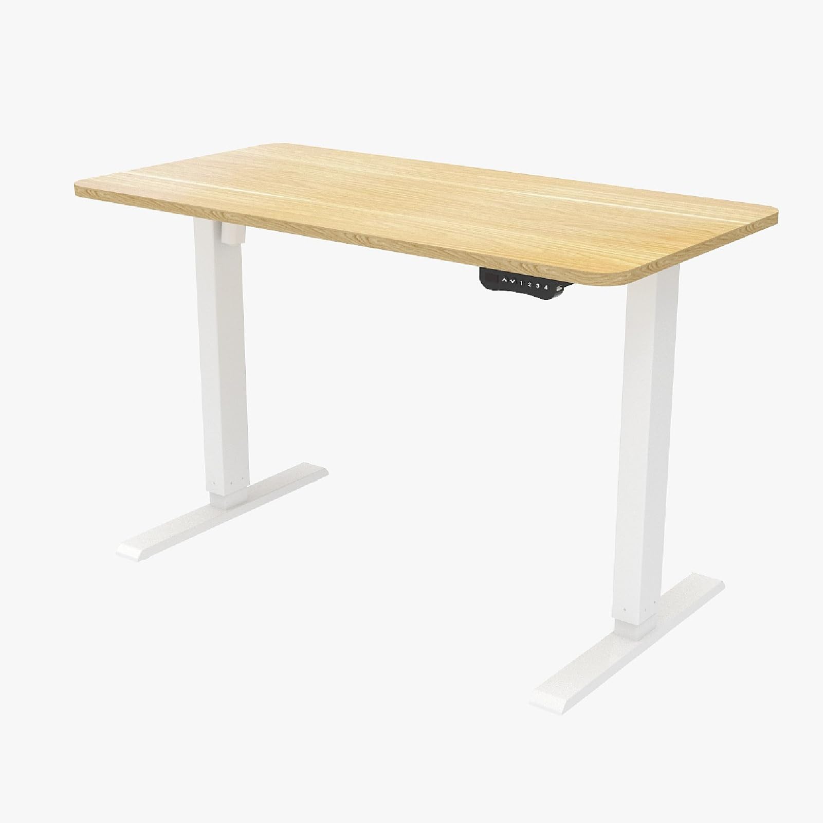 MYUYEE Standing Desk, 55X24In,140/120X65Cm Intelligent Rising Desk Computer Workstation For Sturdy Writing (Beige)
