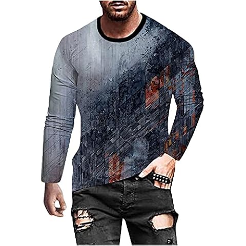 NUSGEAR 2021 Halloween Camiseta Hombre Manga Larga 3D Impresión Cover