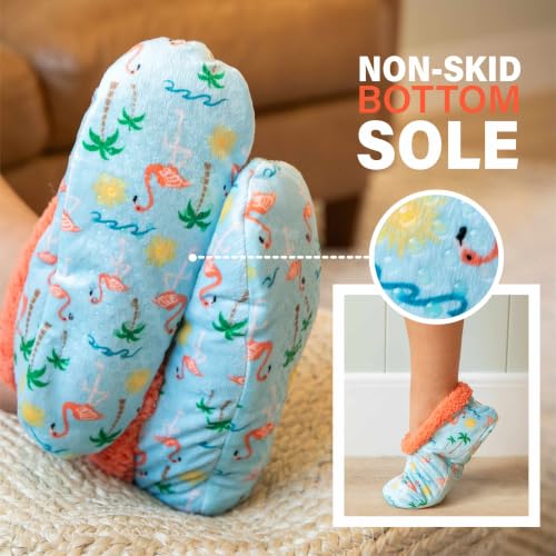 Image of Lazy One Fuzzy Slipper Socks for Women, Fleece House Slippers, Indoor Socks