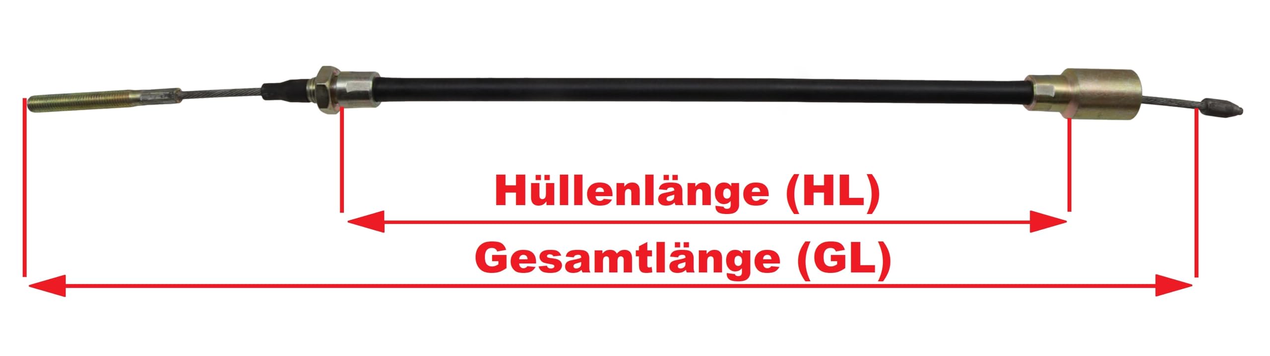 trailer parts4u Bremsseil für Knott Schnellmontage rostfrei Glocke Hüllenlänge Gesamtlänge wählbar für Knott Bremse Glocke/Pilz Bowdenzug (HL 1530mm - GL 1720mm)