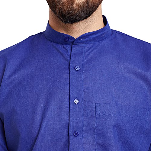 Image of SOJANYA (Since 1958 Men's Royal Blue Cotton Linen Kurta Pyjama