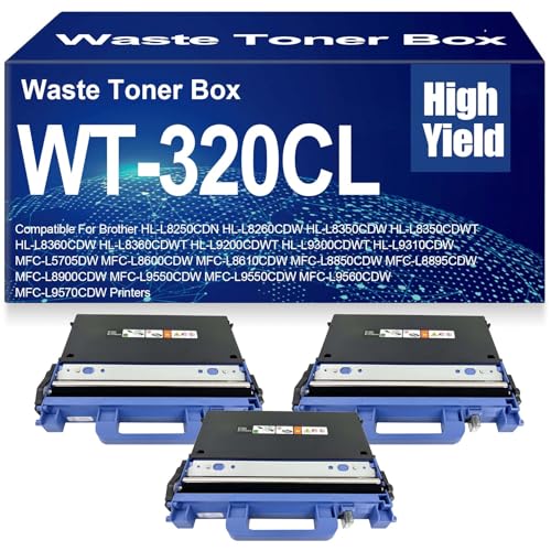 SXLXYOF Contenedor de Cartucho de tóner Residual WT-320CL Compatible para Brother HL-L8250CDN HL-L8260CDW HL-L8350CDW HL-L8360CDW HL-L9200CDWT HL-L9300CDWT y HL-L9310CDW,WT320CL-3PC
