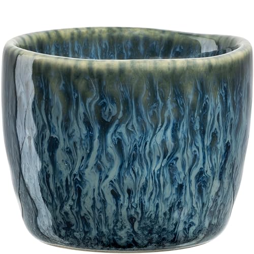 LEONARDO Matera Eierbecher - Eier Becher aus Keramik - Durchmesser 5,2 cm, Höhe 4 cm - Einfach zu reinigen, spülmaschinenfest - Eierbecher blau