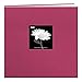 Pioneer 12-Inch by 12-Inch Book Cloth Cover Postbound Album with Window, Bright Pink