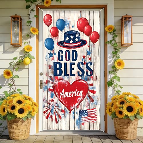 Spring Welcome Door Cover Decoration, 71" x 35" Door Banners for Front Door
