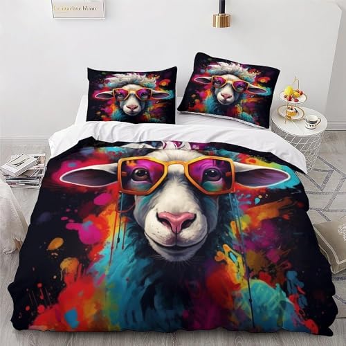 Zbeiba Alpakas Bettwäsche 135x200cm Bettbezug Set Mikrofaser Angenehme...