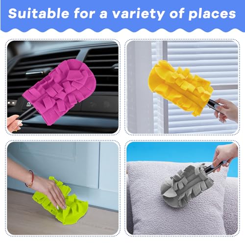 Image of Zubebe 20 Pcs Reusable Duster Refills Fleece,Stylish Color | Soft Polyester Fiber Flat Duster Refill Multi Surface Washable Cleaning Pad Tools for Home, Blinds, Car, Pet, Furniture, Fans