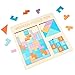 Produktbild EXTSUD Holz Tetris Puzzle Tangram Puzzle Gehirntraining Spielzeug für Kinder, Holzpuzzle Box Gehirn Spiel Baustein Intelligenz pädagogisches Geschenk für Kleinkinder (Tetris)