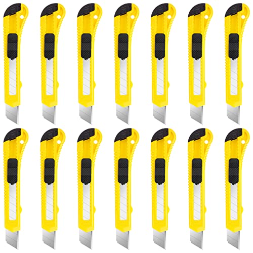 Image of DIYSELF 14 Pack Box Cutter Retractable, 18mm Box Knife, Utility Knife Retractable with Snap Off Blade, Box Opener for Home, Cutter Knives for Cardboard, Art, Craft