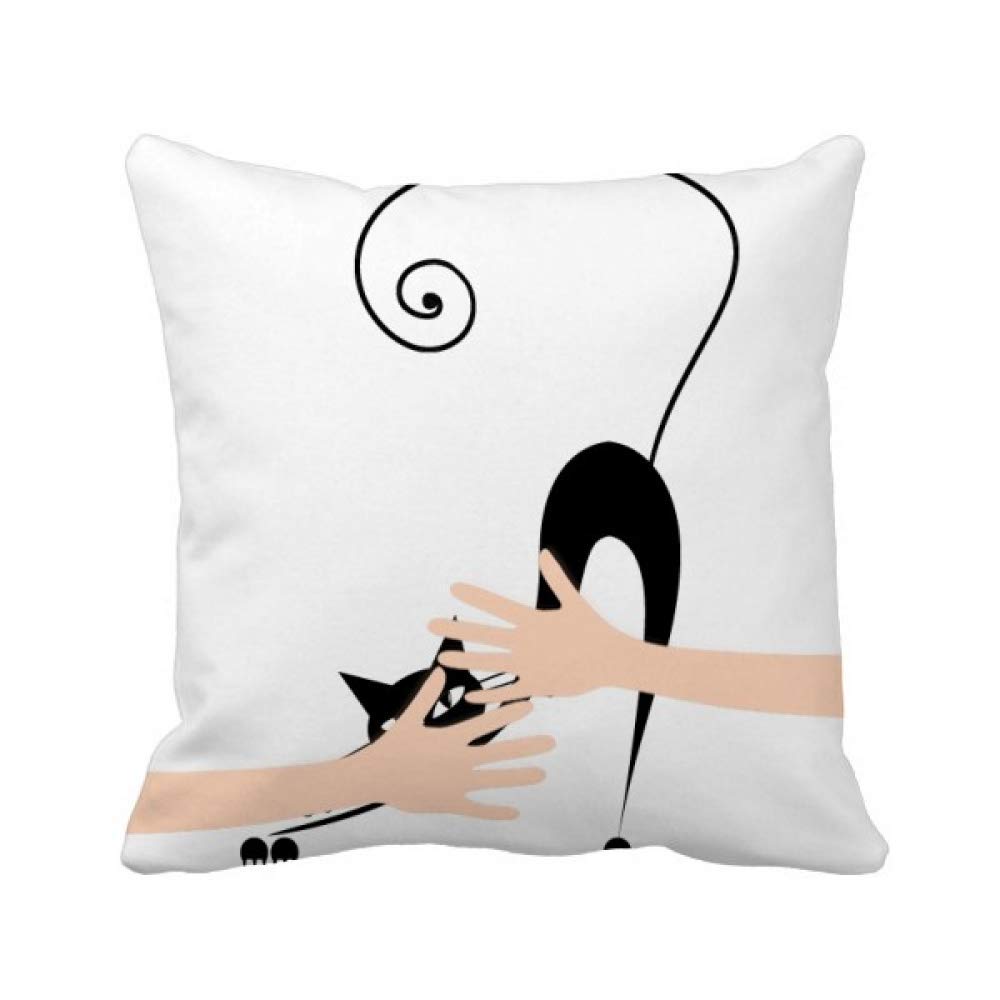 Chat Noir Stretch Housse de Coussin Câlin Confortable pour Passionnés d'Animaux