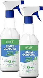 Kit 2 Limpa Gordura Concentrado Spray 500ml Desengordurante Para Fogões Coifas Azulejos Pias Panelas Grelhas Fornos Air Fryer Parede Churrasqueira Crosta Gordura Amarelão