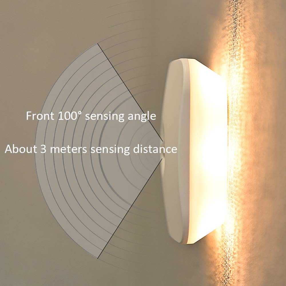 La luz del Sensor, Armario de luz, LED portátil Noche la luz, USB 700mAh batería Recargable, luz de Fondo, imán, baño, Pasillo, Garaje (2 Pack)