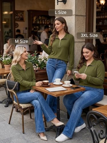 Image of Leriya Fashion Women's Casual Long Sleeve T-Shirt - Half Zip Textured Summer Tee, Lightweight Breathable Basic Top for Daily, Work & Travel,Street Style
