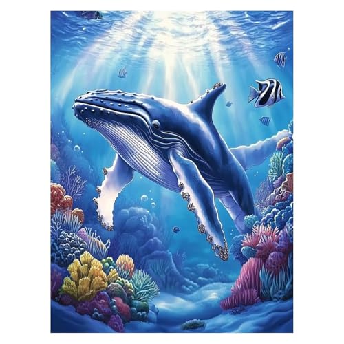 DIY 鯨 数字油絵 魚 数字塗り絵画 手芸キット 135x100CM 絵画 インテリア 手作りキット ビッグサイズ 複数サイズ 子供 初心者 ペイントバイナンバー 画材 Painting by Numbers 適用対象そして自宅 壁飾り お歳暮誕生日プレ
