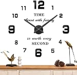 Mintime Modern Frameless DIY Wall Clock Large 3D Wall Watch Mirror Numbers for Living Room Bedroom Kitchen