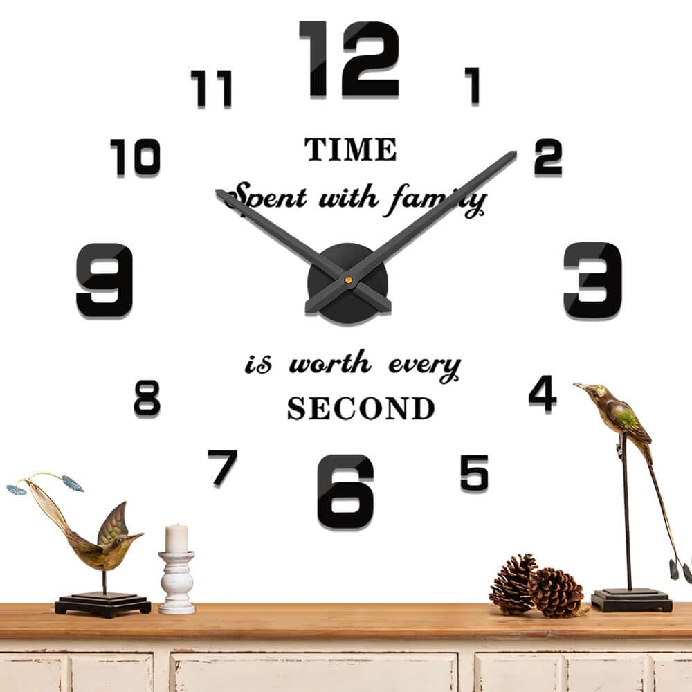 Amazon.com: Mintime Modern Frameless DIY Wall Clock Large 3D Wall