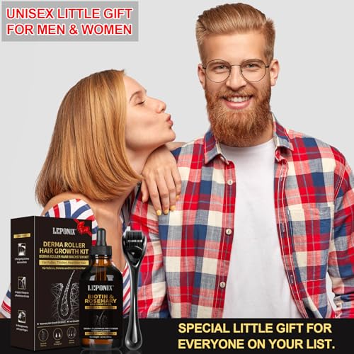 Dermaroller Haare Rossmarin Öl Haare Wachstum Set 0.25mm Microneedling Roller mit Haarserum für Haarwachstum Haarwuchsmittel Haarwachstum Beschleunigen Anti-Haarausfall