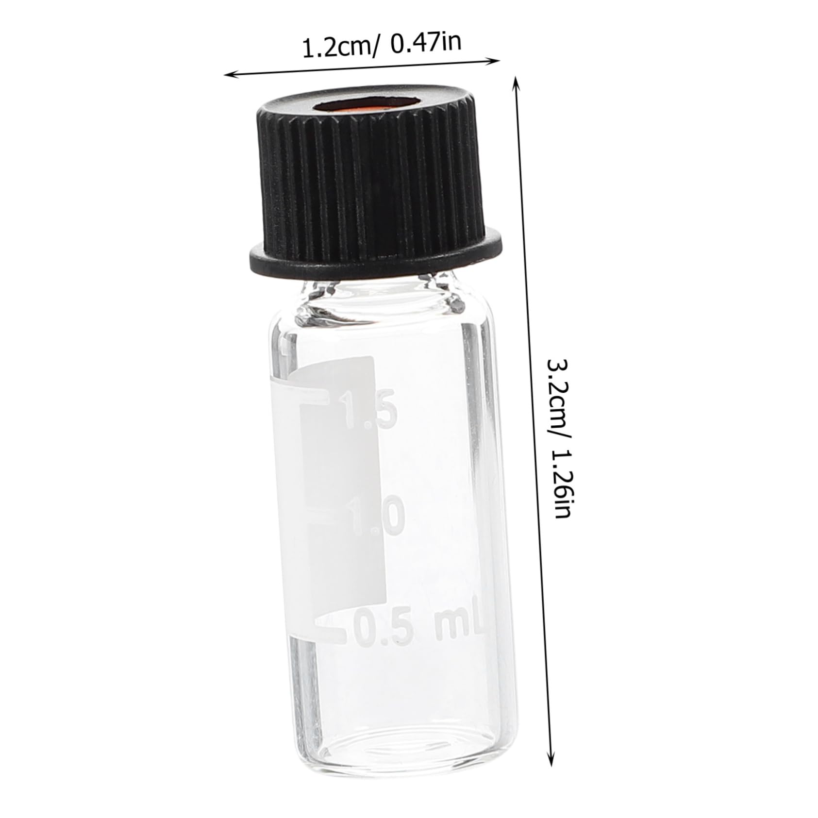Ciieeo Botellas de Vidrio Rosca 8-425 de 2 Ml para Laboratorios, Paquete de 100 Piezas, Material Sintético, Evita Fugas, Adecuado para Polvos y Cuidado Piel