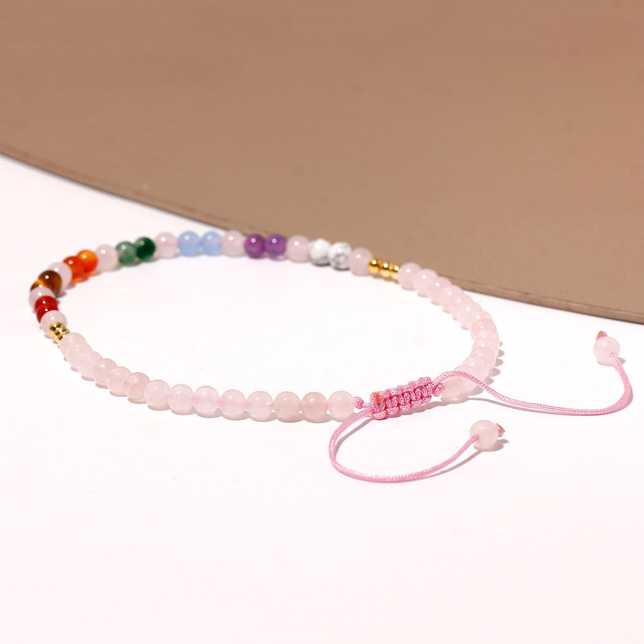Reiki 7 Chakra Meditazione della Caviglia in Perline Yoga Braccialetti alla Caviglia Colorati per Donne bilanciano Gioielli a Piede Spiaggia Regolabili