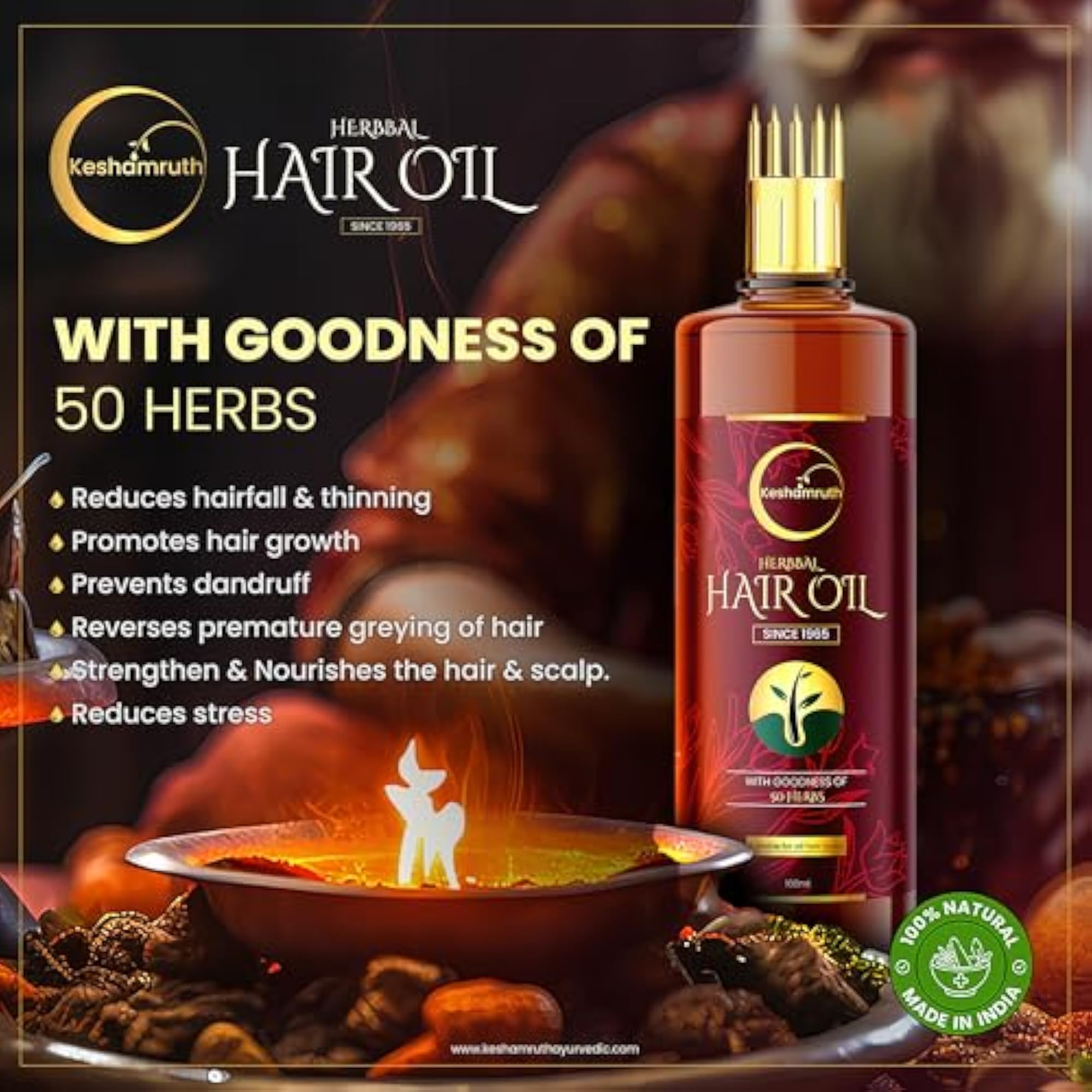 Herbal Hair Oil with 50 Herbs, 100 ML