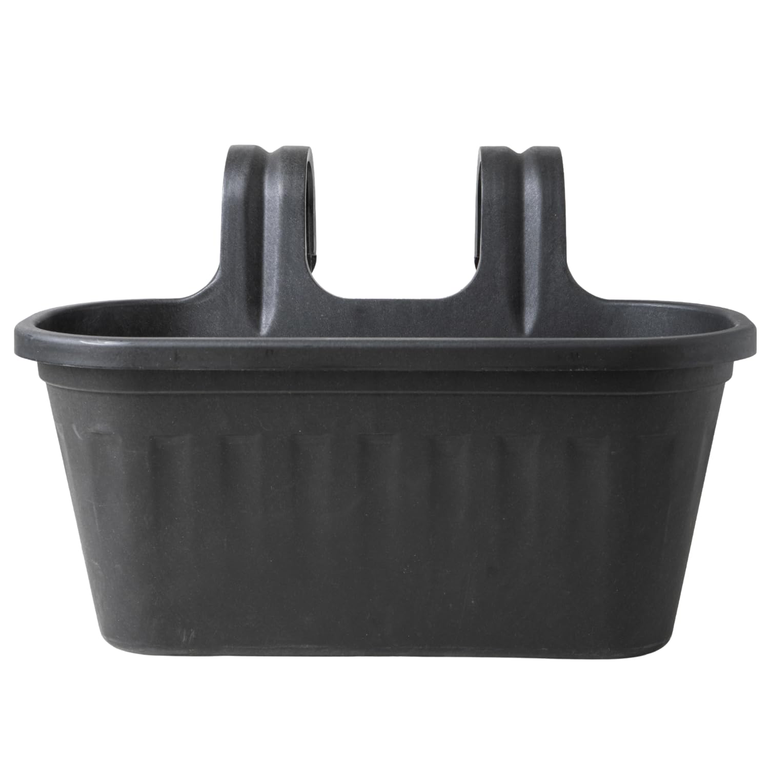 FabFinds Overfence Basket Outdoor Hanging Plant Pots Garden Over Fence Planter Large (Black, 1)
