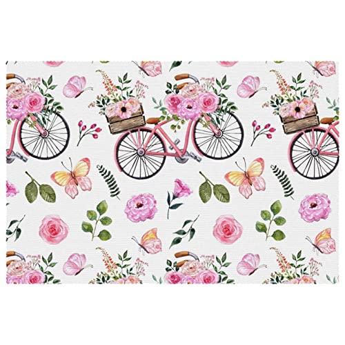 Sets de table lavables pour protéger de la chaleur lot de 6 pièces rose - 2