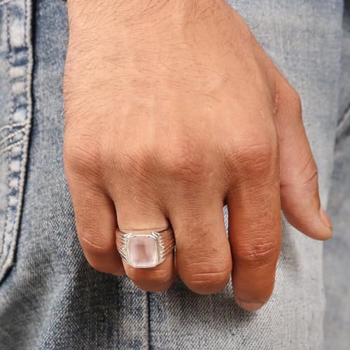 Bague améthyste verte homme argent alliance durable sans ternir