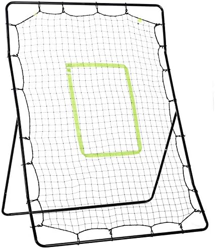 HOMCOM Unisex-Youth Rebounder Net Kids Adults Soccer Football Game Spot Baseball Softball Training Aid Practise Target Strike Shot Goal Play, Black, One Size