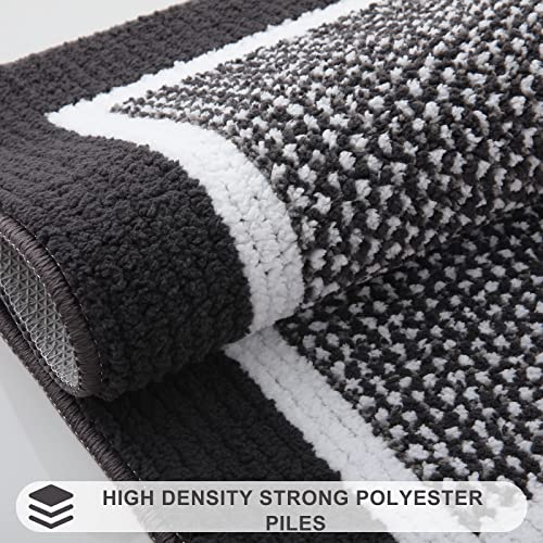 Colorxy Indoor Door Mat, Non-Slip Absorbent Resist Dirt Entrance Mat, Durable Low-Profile Inside Floor Mats, Washable Front Entry Doormats For Entryway, 32''X20'', Dark Grey #TOP3