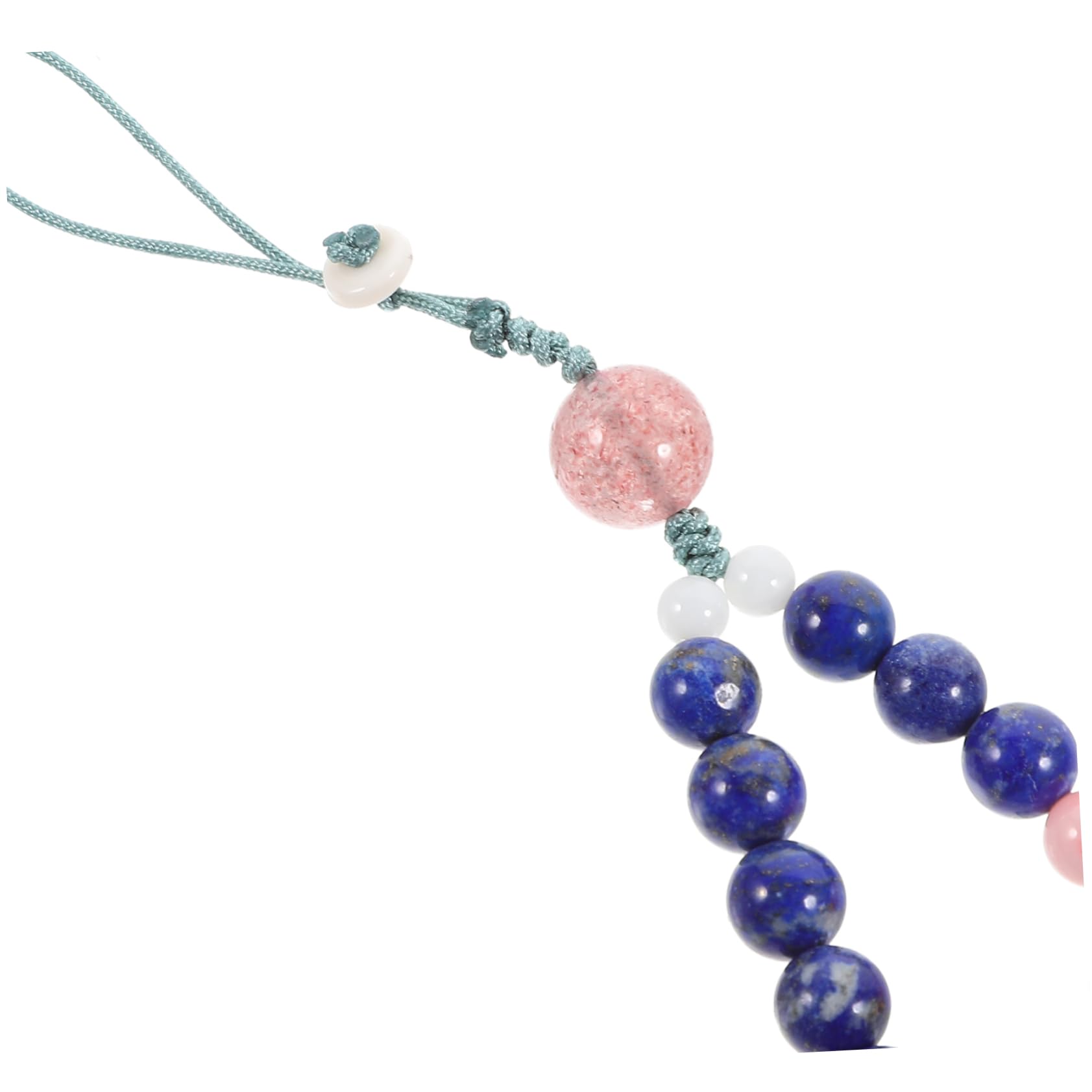 Cordón para Teléfono Retro de Cadena Móvil, Coral Rosa, Hecho a Mano