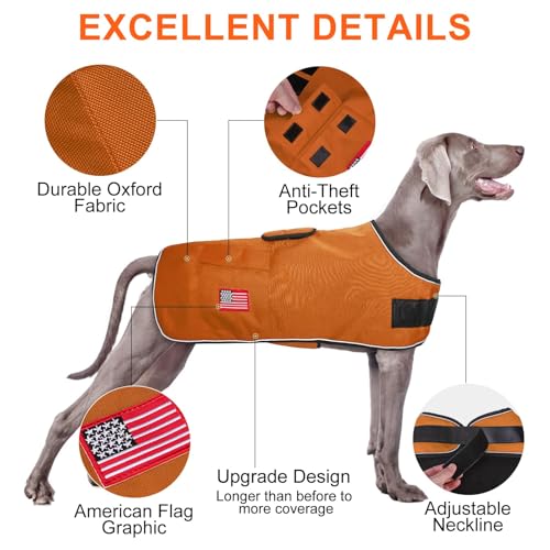 Image of BEAUTYZOO Dog Winter Coat for X-Large Dogs, Waterproof Canvas Jackets