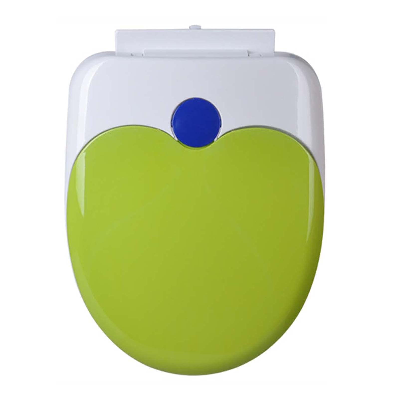 Sedile WC colorato con seggiolino per bambini integrato, sedile WC spesso, sedile WC a chiusura rallentata, materiale PP, installazione inferiore, facile da installare e pulire/giallo/allungato-V