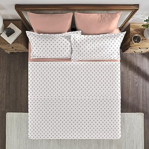 Image of myTrident Shades of Comfort King Bedsheet Sets,180 TC, 100% Cotton bedsheet for Double Bed, Walton