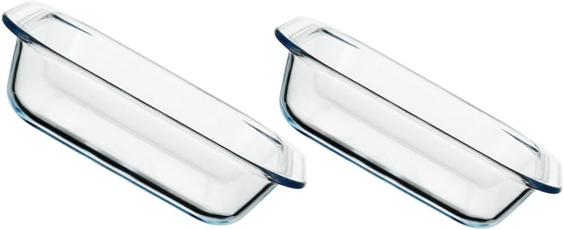 Mikinona 2pcs Baking Wire Rack Glass Baking Pans Wave Edge Dish Oven Trays Bakeware