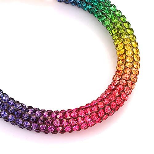 Boderier Hoop Earrings For Women Bohemian Rainbow Sparkle Pave Resin Rhinestone Wrapped Hoop Earrings Fashion Jewelry thumb #4