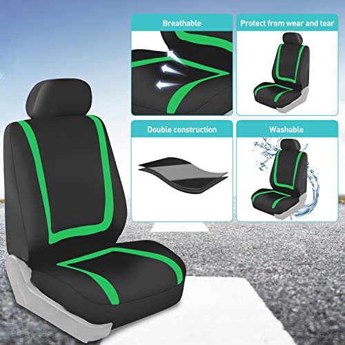 FH Group Car Seat Covers Front Set in Cloth - Car Seat Covers for Low Back Car Seats with Removable Headrest, Universal Fit, Automotive Seat Covers, Washable Car Seat Cover for SUV, Sedan, Van Green - Image 5