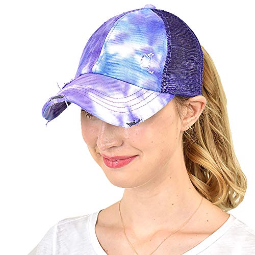 Image of C.C Ponycap Messy High Bun Ponytail Adjustable Mesh Trucker Baseball Cap Hat