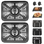 GWBSXM Air Fryer Grill Plate for Ninja Foodi AF400UK 9.5L 6 in1 DualZone 2 Drawers Air Fryer, Replacement Air Fryer Crisper Plate Grill Pan Tray Accessories, Dishwasher Safe